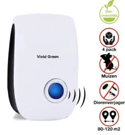 4 Pack Ultrasone Muizenverjager - Ongedierte Muizen Verjager Voor Binnen - Verjagers - Pest Reject - Repeller - Bestrijder