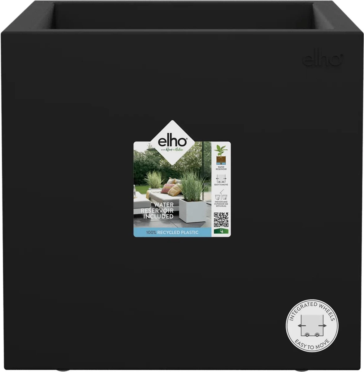 Elho Vivo Next Vierkant 30 - Plantenbak Voor Binnen & Buiten - Ø 29.5 X H 29.5 Cm - Zwart/Living Black 16 Elho Vivo Next Vierkant 30 - Plantenbak Voor Binnen & Buiten - Ø 29.5 X H 29.5 Cm - Zwart/Living Black - Afbeelding 14