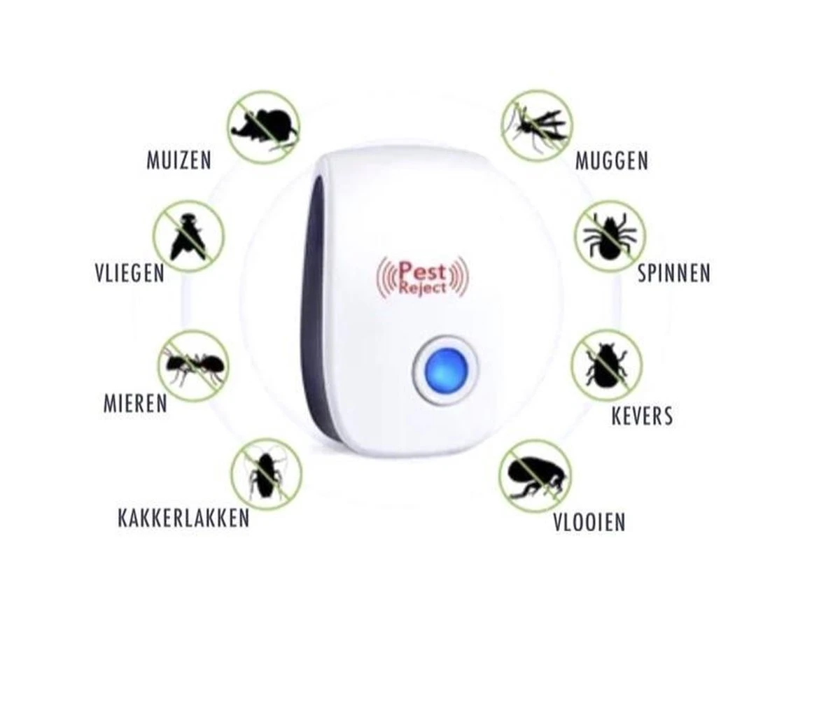 2 X Pest Reject - Ongediertebestrijder - Insectenverdrijver - Ongedierte - Ultrasoon - Ultrasone Insectenbestrijding 4 2 X Pest Reject - Ongediertebestrijder - Insectenverdrijver - Ongedierte - Ultrasoon - Ultrasone Insectenbestrijding - Afbeelding 2