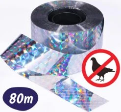 Merkloos Duivenverjager - Vogelverjager - Duivenwering - Vogelverschrikker - Geluid Door Beweging - Reiger - Kraai - Holografisch Duiven Lint - Reigerverschrikker - Alternatief Voor Duivenpinnen Of Vogelnet - Diervriendelijk - 80m Tape