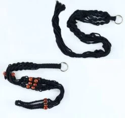 4 Stuks Zwarte Macrame Plantenhangers - Boho Handgeweven Katoen Hangpot Voor Binnen/Buiten - Hangende Bloempot Met Kralen - Macramé Touw/Koord Hangplant Houder - Bohemian Wandhanger Decoratie - Plant Hanger - Verticale Tuin Bloempothouder Planthanger -Gardena Winkel 1200x1134 5