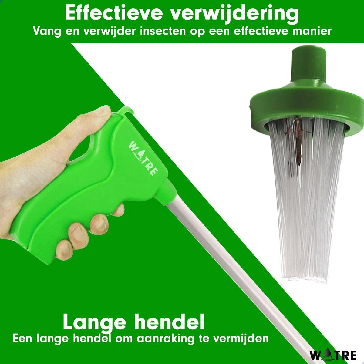 WOTRE Spinnenvanger - Insectenvanger - Spinnen Verjager - Groene Spinnenvanger Lange Steel - Diervriendelijke Spider Catcher 4 WOTRE Spinnenvanger - Insectenvanger - Spinnen Verjager - Groene Spinnenvanger Lange Steel - Diervriendelijke Spider Catcher - Afbeelding 2