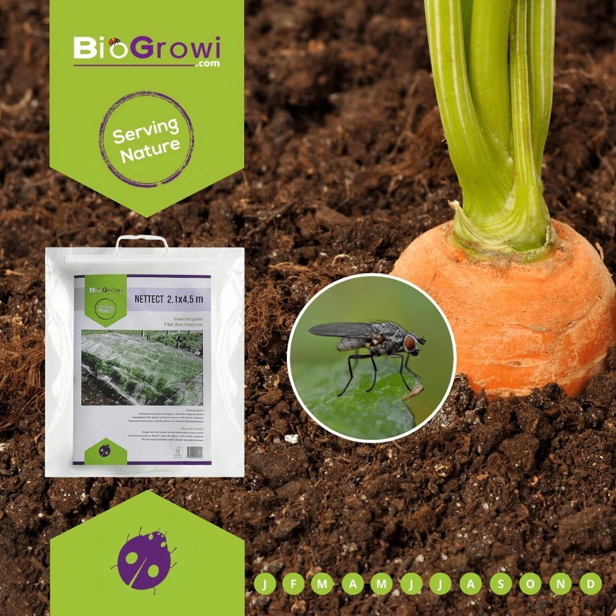 Biogroei Nettect - Insectennet - Insectengaas Tegen Koolvliegen En Andere - 210 Cmx450 Cm 4 Biogroei Nettect - Insectennet - Insectengaas Tegen Koolvliegen En Andere - 210 Cmx450 Cm - Afbeelding 2