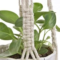 4 Stuks Plantenhangers - Boho Handgeweven Katoen Hangpot Voor Binnen/Buiten - Bloempot Met Kralen - Macramé Touw/Koord Hangplant Houder - Bohemian Wandhanger Decoratie - Verticale Tuin Plant Hanger Bloempothouder Planthanger Wit -Gardena Winkel 1200x1200 2391