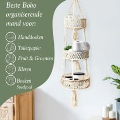 Macramé 3-Laags Hangende Fruitmand - Bohemian Mand Plantenhanger - Handgemaakt Katoen Touw Fruitschaal Hangmand - Boho Ophangbaar Etagere - Decoratieve Fruit Schaal/Basket - Opbergmand Organizer - Keuken/Balkon Decoratie - Hangpot Voor Binnen/Buiten 11 Macramé 3-Laags Hangende Fruitmand - Bohemian Mand Plantenhanger - Handgemaakt Katoen Touw Fruitschaal Hangmand - Boho Ophangbaar Etagere - Decoratieve Fruit Schaal/Basket - Opbergmand Organizer - Keuken/Balkon Decoratie - Hangpot Voor Binnen/Buiten -Gardena Winkel 1200x1200 2399