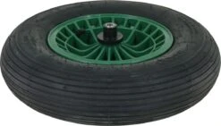 FORT 2PLy Kruiwagenwiel 400x100mm, Kunststof Velg, Kleur Groen, Luchtband -Gardena Winkel 1200x684
