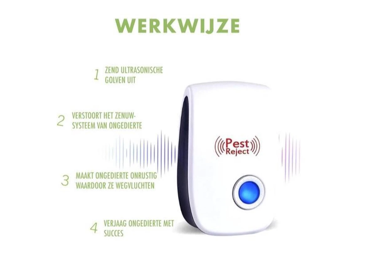 2 X Pest Reject - Ongediertebestrijder - Insectenverdrijver - Ongedierte - Ultrasoon - Ultrasone Insectenbestrijding 5 2 X Pest Reject - Ongediertebestrijder - Insectenverdrijver - Ongedierte - Ultrasoon - Ultrasone Insectenbestrijding - Afbeelding 3