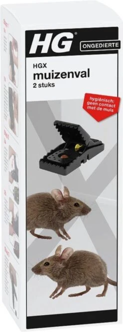 HGX Muizenval - 2 Stuks - Hygiënisch En Veilig - Effectief Bestrijdingsmiddel Tegen Muizen