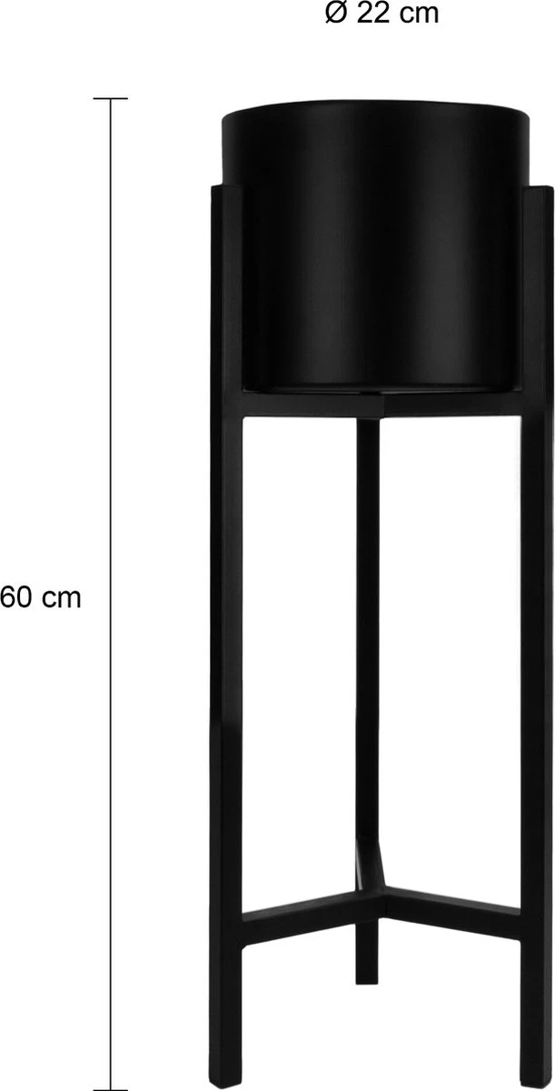 QUVIO Plantenstandaard Binnen - Inclusief Pot - Staande Plantenbak - Metaal - Bloempot - 22 X 22 X 60 Cm - Zwart 9 QUVIO Plantenstandaard Binnen - Inclusief Pot - Staande Plantenbak - Metaal - Bloempot - 22 X 22 X 60 Cm - Zwart - Afbeelding 7