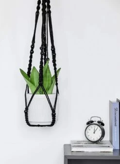 4 Stuks Luxe Macrame Plantenhangers - Boho Handgeweven Katoen Hangpot Voor Binnen/Buiten - Hangende Bloempot Met Kralen - Macramé Touw/Koord Hangplant Houder - Bohemian Wandhanger Decoratie - Plant Hanger - Verticale Tuin Bloempothouder Planthanger -Gardena Winkel 880x1200 8