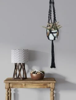 4 Stuks Zwarte Macrame Plantenhangers - Boho Handgeweven Katoen Hangpot Voor Binnen/Buiten - Hangende Bloempot Met Kralen - Macramé Touw/Koord Hangplant Houder - Bohemian Wandhanger Decoratie - Plant Hanger - Verticale Tuin Bloempothouder Planthanger -Gardena Winkel 912x1200 3